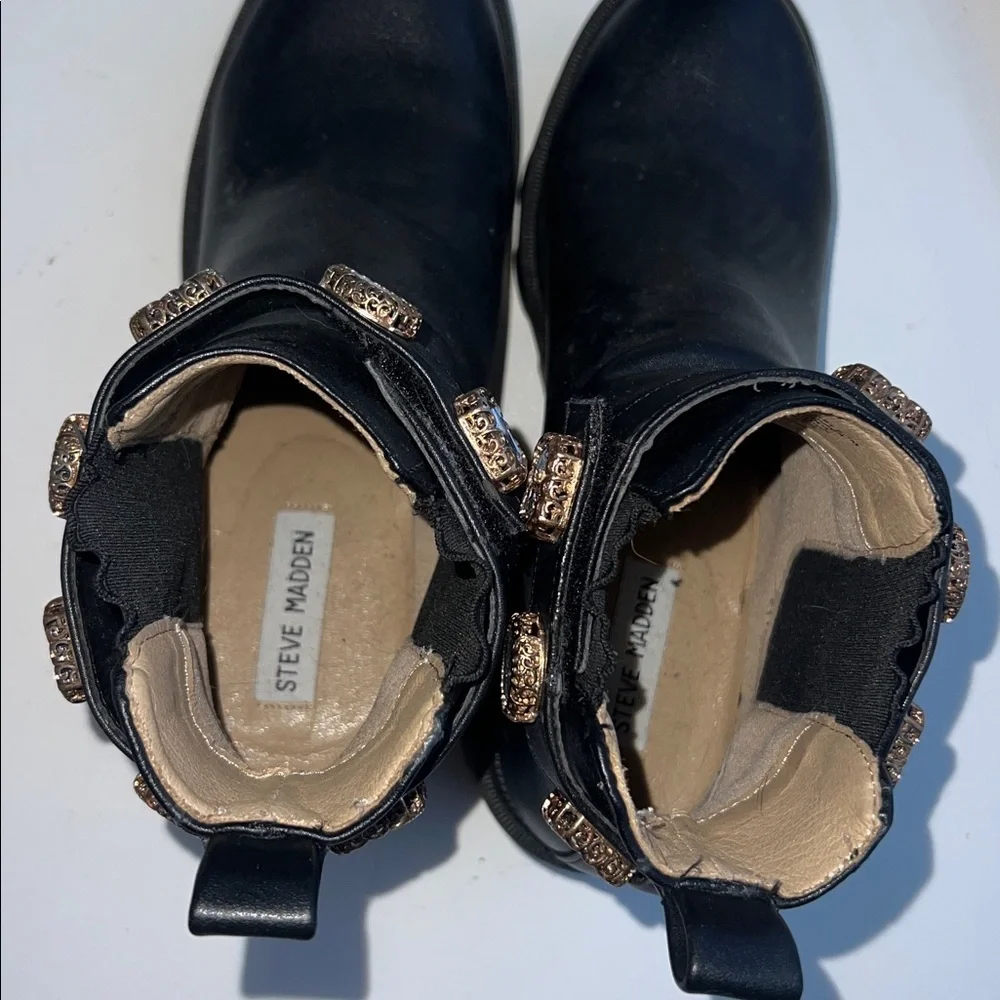 Black Ankle Boots with Embellishments 9.5